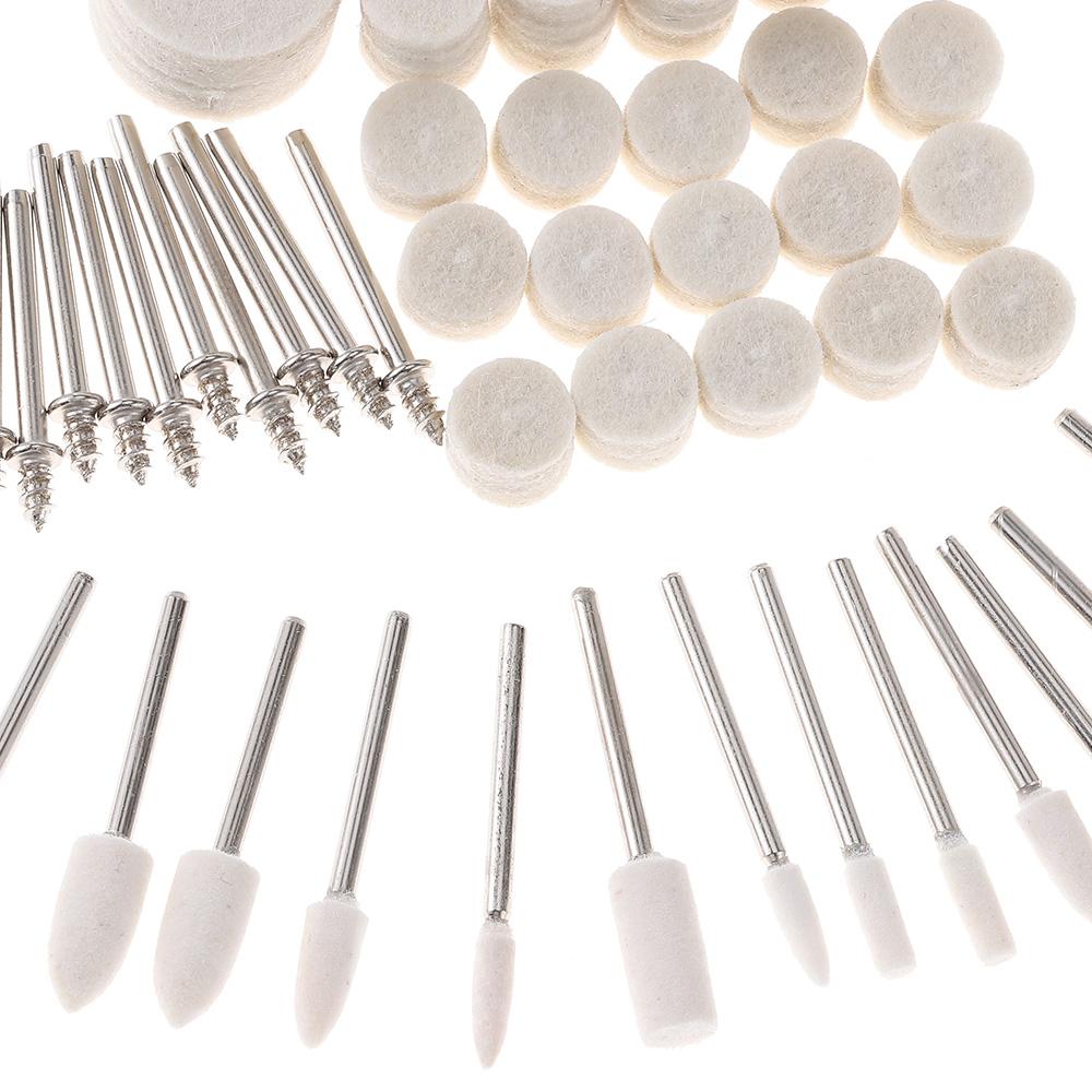 80Pcs 1/8" Shank Felt Polishing Wool Felt Rotary Tool Buffing Wheel for Dremel Rotary Tool Watch