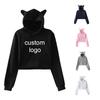 Personalized Customized Adult Sweatshirt Cat Ears Short Sweatshirt Casual Plus Fleece Hoodie