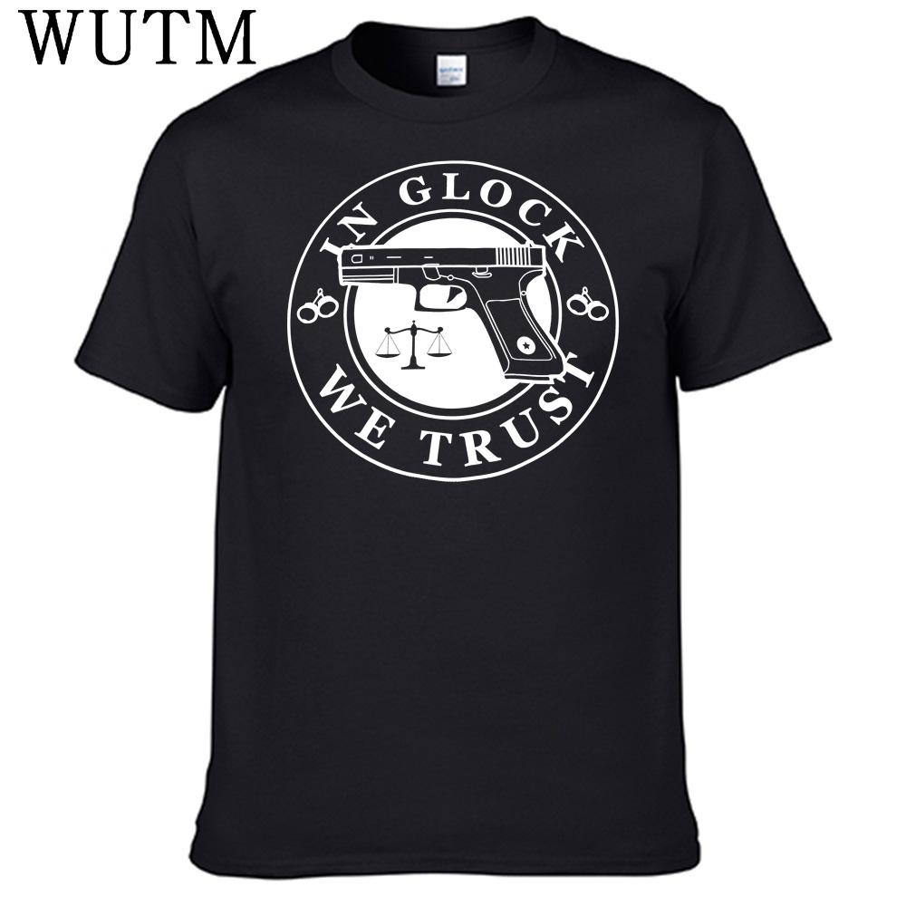 In Glock We Trust T Shirt 100% Cotton Men Shirt
