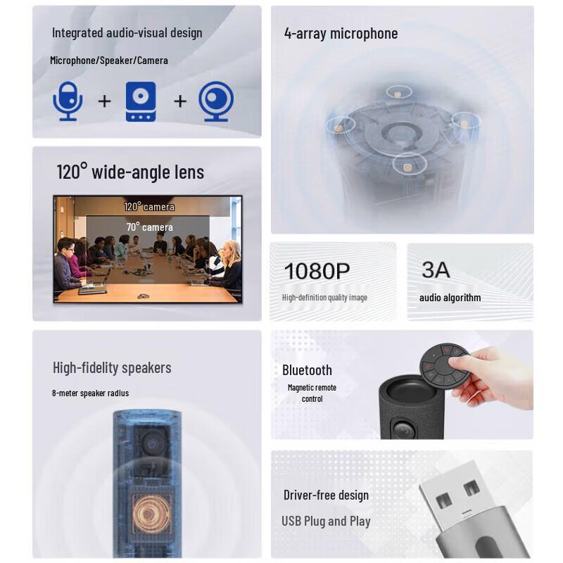 HIKVISION DS-V122 All-in-One 1080P Video Conference Camera (CN version)