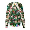 Women's Christmas-printed Casual Long-sleeved Single-breasted Work Uniform Cardigan