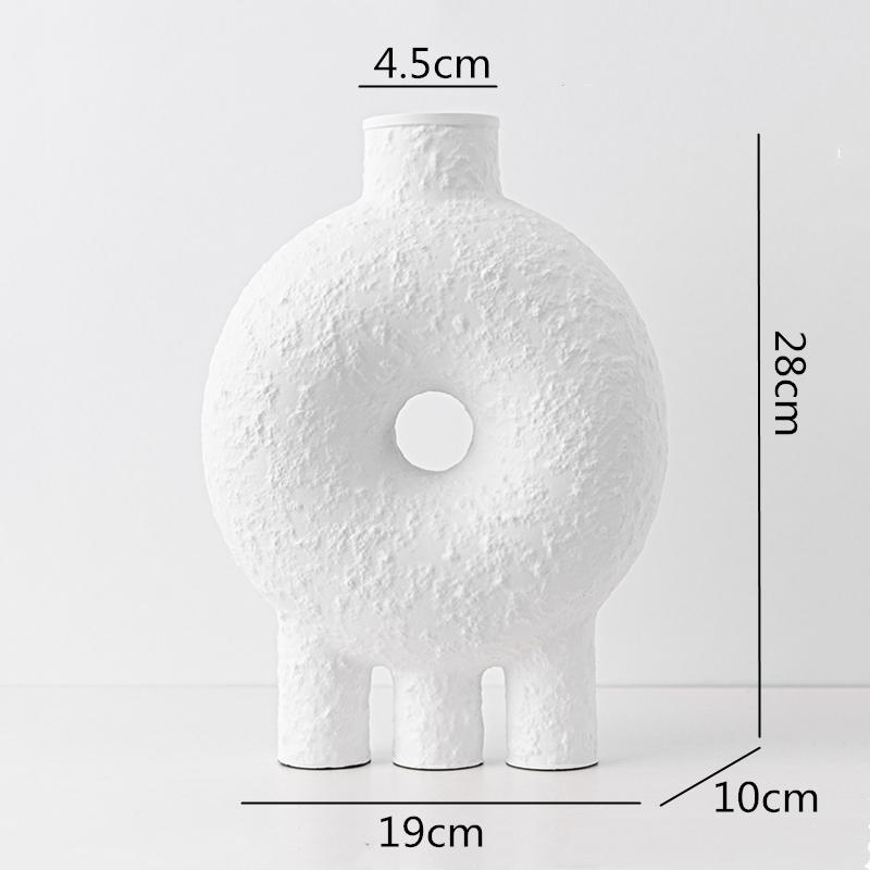 Ceramiczny Wazon Geometria Koło Czarno-Biała Tekstura Abstrakcyjny Kwiatowy Rękodzieło Ozdoby Nowoczesna Dekoracja Domu Wazon na Kwiaty