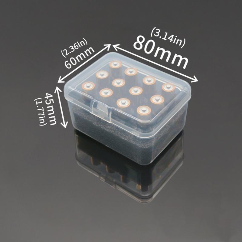 Compact Battery Storage Box For 2A Cells Clear Window Design Dustproof PP Container Case 12-Cell Design