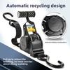Auto Retractable Cargo Lashing Strap, Tightening Binding Belt for Luggage, Motorcycle Fixed Fastening Tie Down Straps