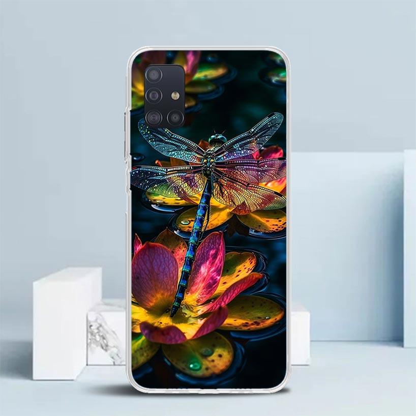

Beautiful Dragonfly Enthusiasts Soft Cover for Samsung Galaxy A12 A22 A32 A52 A72 A02S Phone Case Note 20 Ultra 10 S10 Plus A51 Samsung A20(A30)