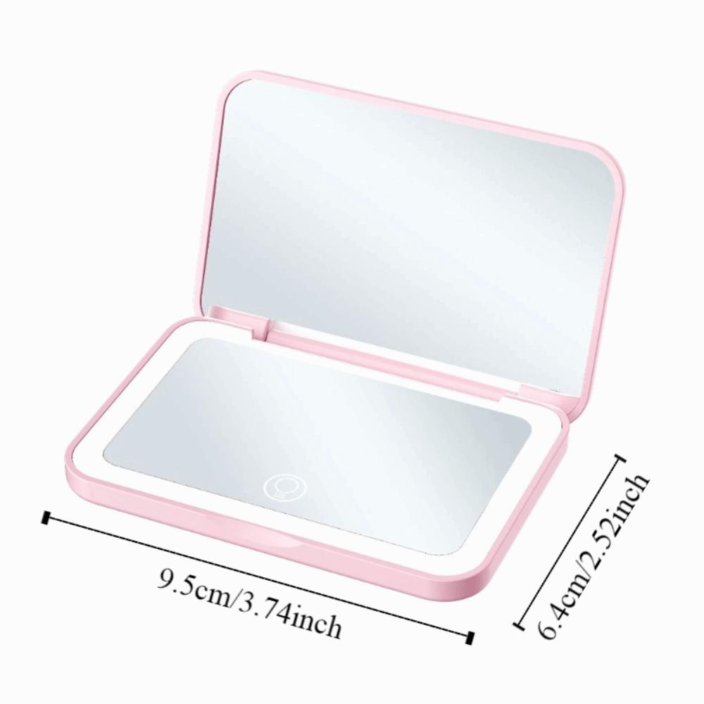 Mini Folding Makeup Mirror Magnifying Cosmetic Mirror Compact LED Light Desktop Mirror  Makeup Tool