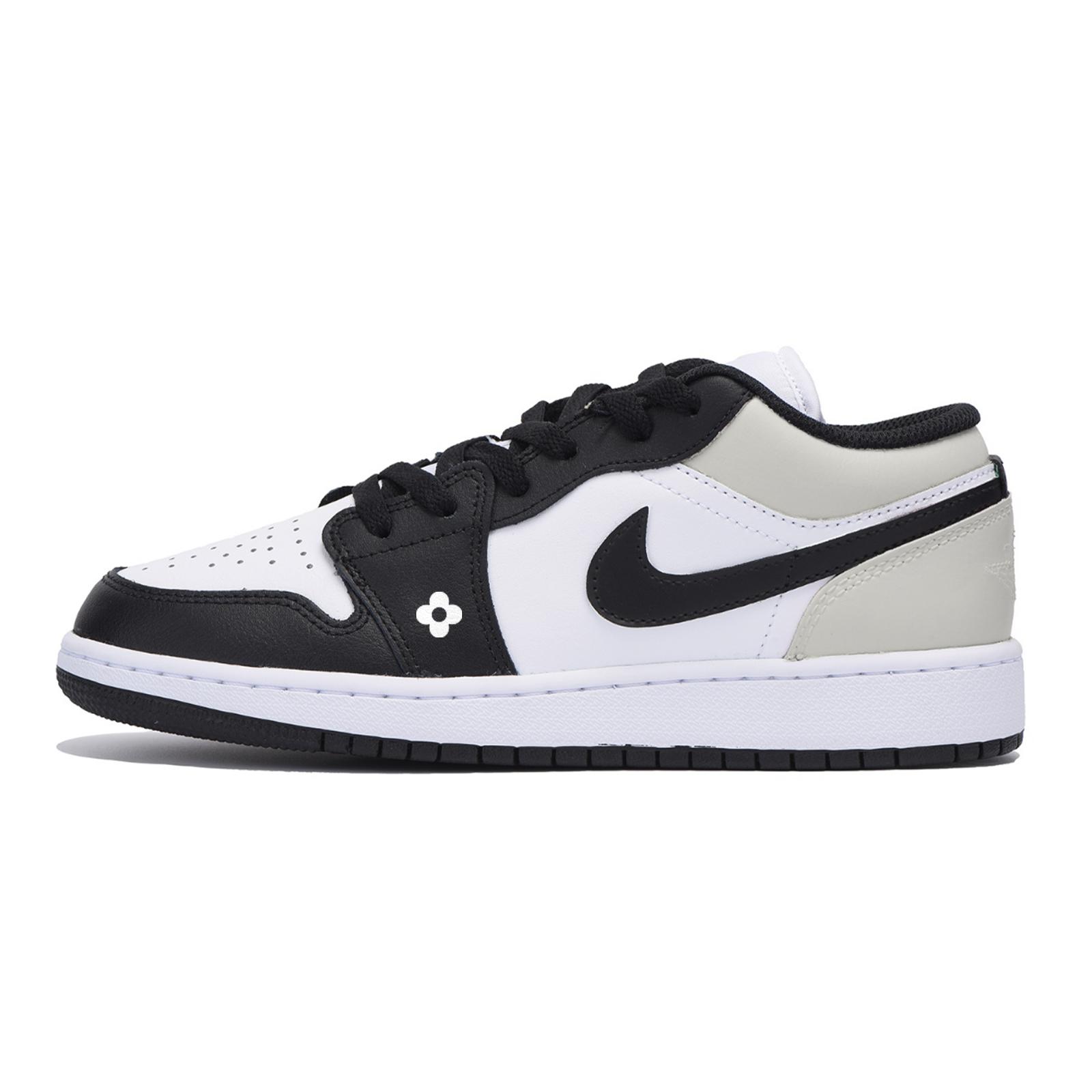 Jordan Air Jordan 1 Low top Vintage Basketball Shoes Men s Black White 553558-131(Team85-) 43