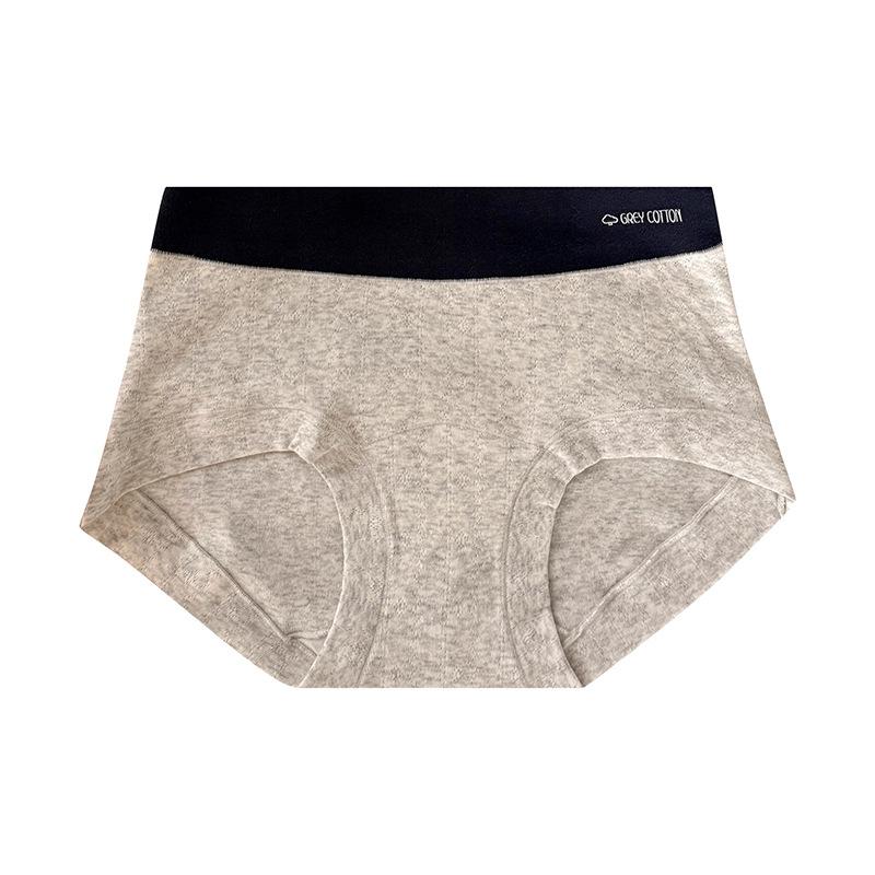 Plus Size Women's Summer A Class Color Cotton Contrasting Waistband 10A Antibacterial Crotch Mid Waist Briefs
