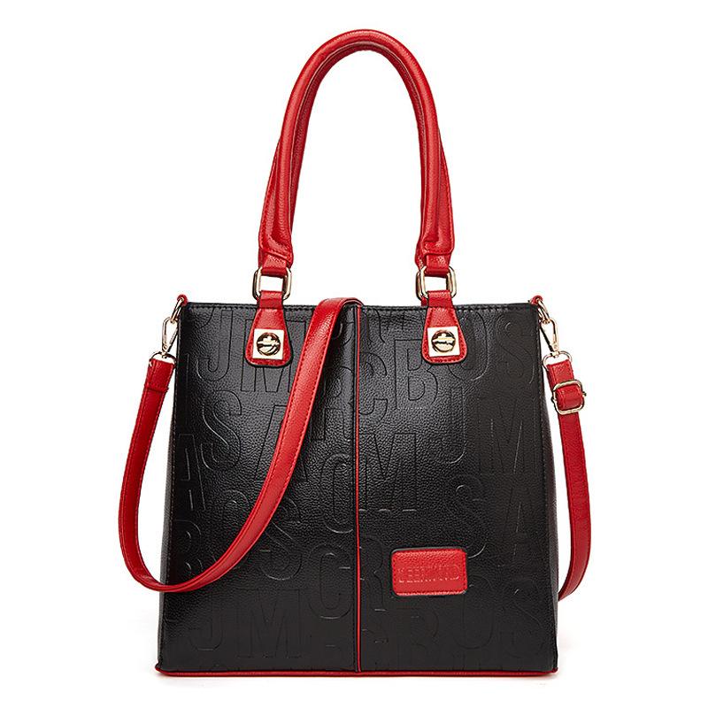 Nová módní dámská kabelka barevně sladěná taška přes rameno taška pro matku a dítě embosovaná velkokapacitní taška messenger taška na zápěstí