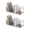 2Pieces Acrylic Bookends for Shelf 4 Section Book End Magazine Stand Book Stoppers Space Saving Desk Book Organizers