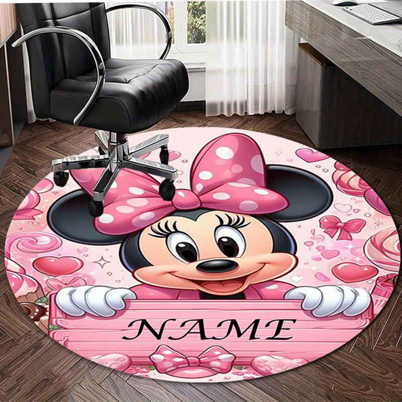 Personalized M-Minnie Round Chair Office Rug - Perfect for Mat, Office Chair & More - Ideal Gift for Birthdays and Holidays