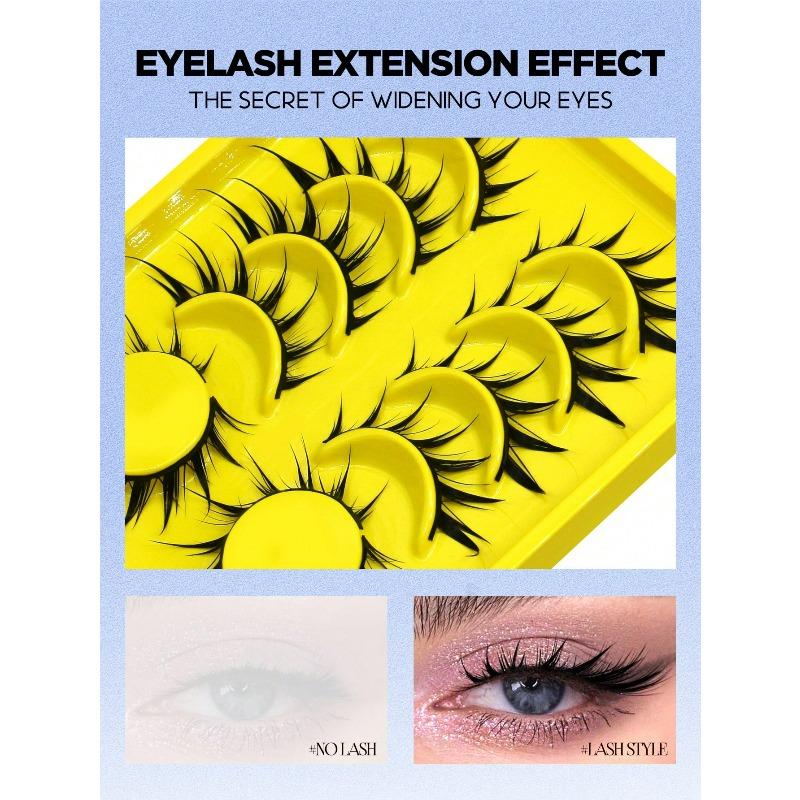 6 Pairs Wet Fox Eye Lashes False Eyelashes Cosplay Fake Lashes Dramatic Eyelashes Wet Eyelashes Extensions Makeup Tool