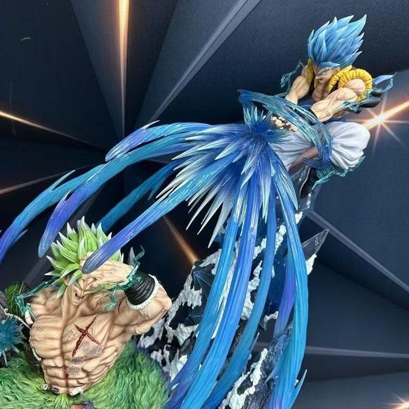 Anime Figure Dragon Ball 20cm Broli Vs Gogeta Battle Figure Scene Figurine Statue Model Doll Desk Collectible Toy Christmas Gift