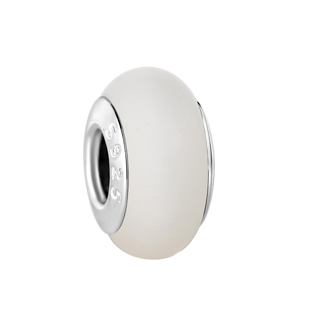 Trendy Copper Colorful Matte Murano Charm Fit Original Bracelet Cute Footprint Glass Beads Women Necklace Jewelry