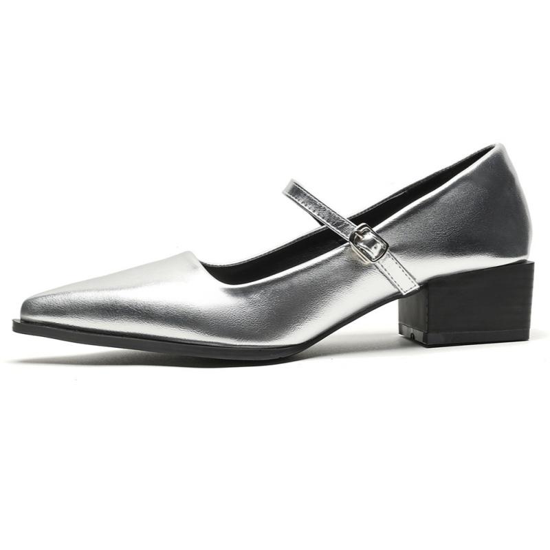 Fashion Elegant Versatile Women Pumps 2025 New Style Pointed Toe Mid Heels Shoes Fashion Outside Casual Buckle Comfy Women Shoes