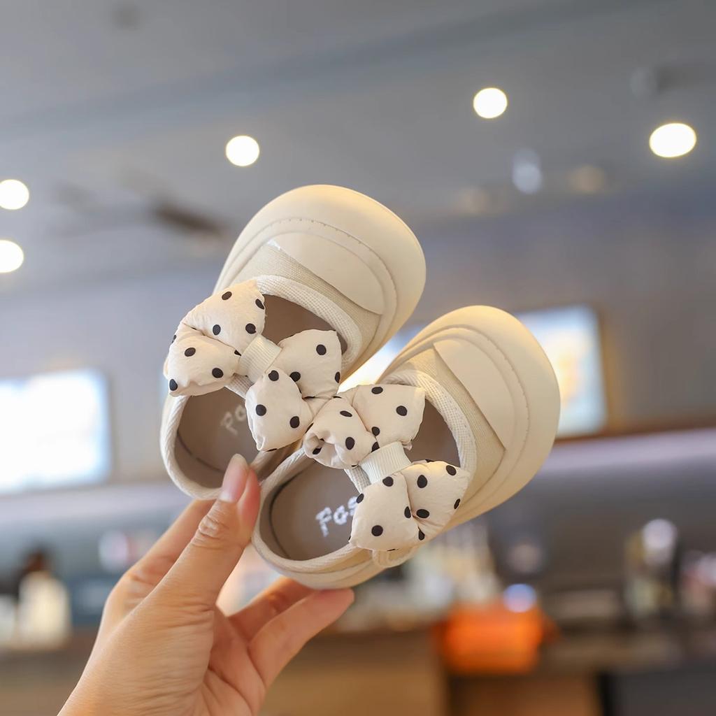 Baby Princess Shoes Soft Sole Summer Girls Canvas Shoes One Year Old Baby Toddler Shoes Bow Girls Shoes