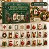 24 Day Countdown Calendar Chinese Mahjong Tile Advent Calendar, 24-Day Christmas Set with 2D Atmosphere Decor Acrylic Ornaments, Tree Hanging