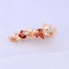 Alloy Hairpin Female Side Painted Paint Edge Clip Female Retro Style Flower Bangs Clip Rhinestone Duck Bill Clip