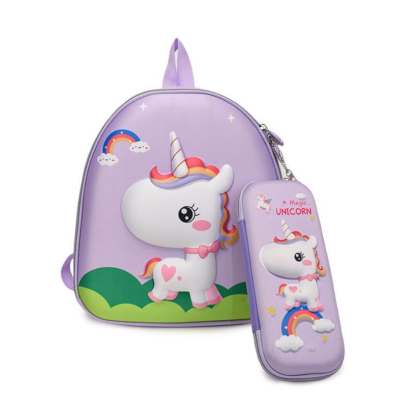 Charming Unicorn 3d Pvc Backpack For Preschoolers With Large Capacity And Waterproof Features Ideal For School Activities