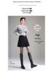 Women's 2025 Autumn/Winter High-Waisted Pleated Wool A-line Mini Skirt