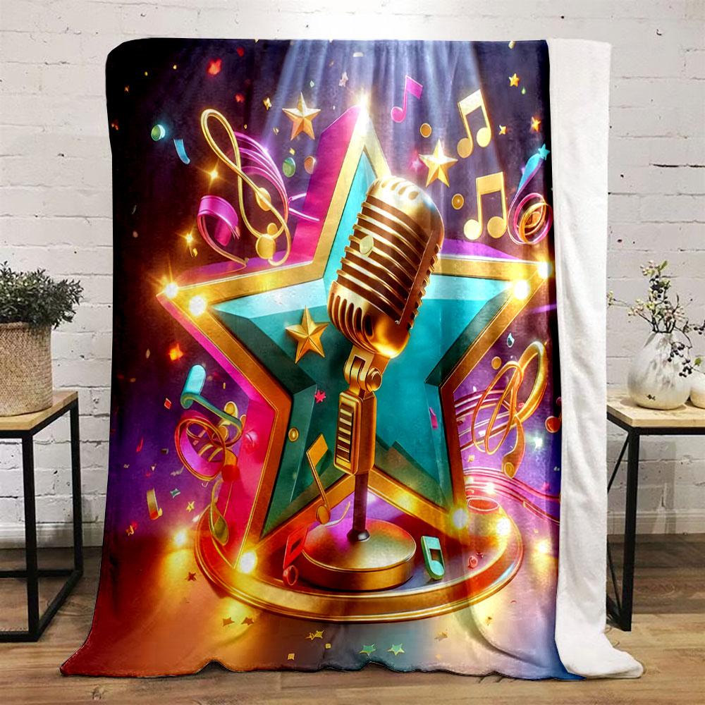 Retro Music Star Design Print Blanket Soft and Cozy Perfect for the Living Room Bed Sofa or a Nap,gift