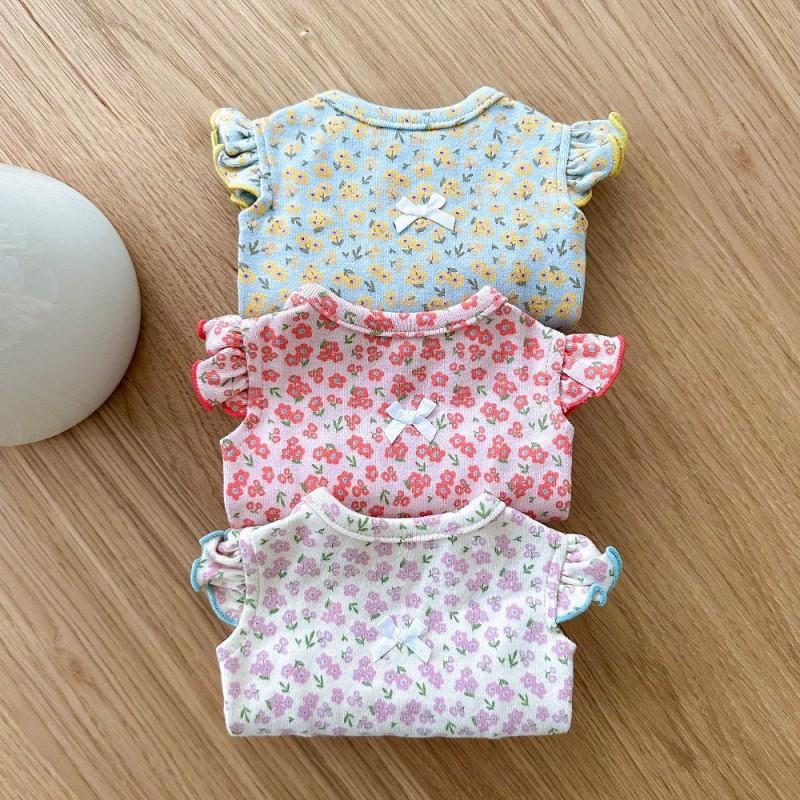 Floral Bow Sleeveless Vest Small Dogs - Lightweight Breathable Pet Outfit In White Red Green