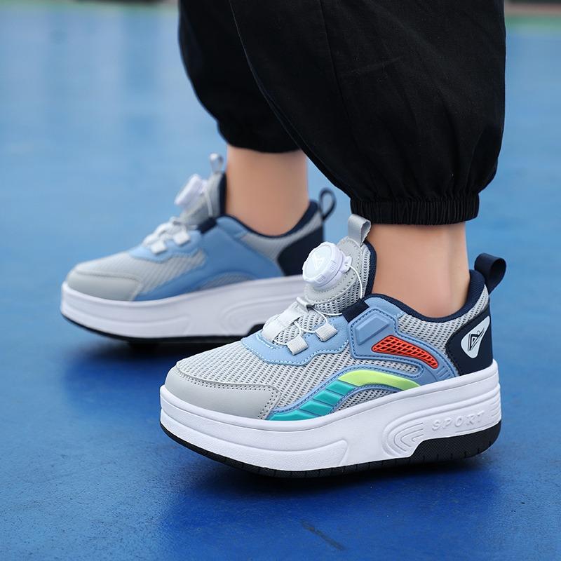 Boys /Youth Roller Skates Shoes Removable Flat Shoes Tow Wheels Girls Roller Skates Sneakers for Kids