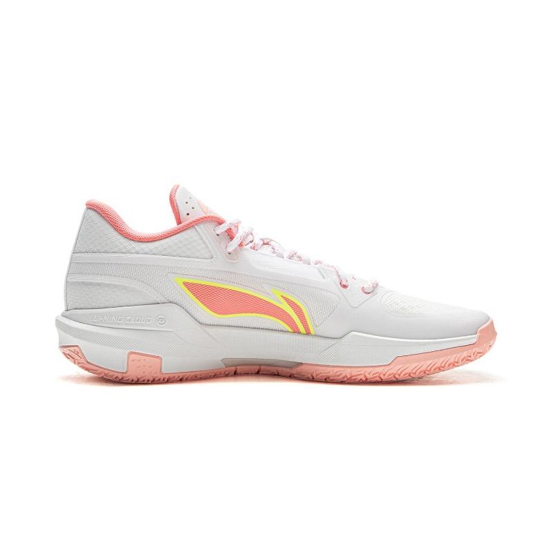 LiNing Qingsu 3 mid men mid top basketball shoes boom tech white pink ABPV019-2
