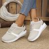 Fashion Women's Fashion Chunky Sneakers Lace Up Platform Casual Sports Shoes Woman Lightweight Non Slip Wedges Walking Shoes Plus Size