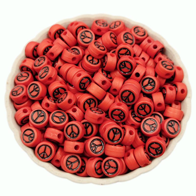 60Pcs 4*7mm Peace Shape Loose Beads DIY For Jewelry Making Necklace Bracelet Wholesale Pendant