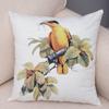 Super Soft Soft Plush Watercolor Lovely Birds Flower Robin Tit Finch Goldfinch Sparrow Berries Tufted Cushion Cover Pillow Case