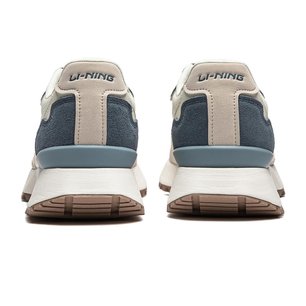 Li Ning Zaiwu Cushioning Slip Resistant Abrasion Resistant Height Increasing Low top Casual Shoes Men's White Gray Blue AGCV469-3