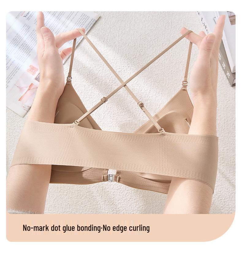 Women's Seamless Push-Up Bra: Front Buckle, Anti-Sagging, Side Support, Wire-Free, Fixed Cup