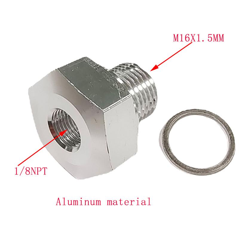 M12x1.5 M16X1.5 Female To 1/8 NPT Male Aluminum New Oil Pressure Sensor Adapter Connector For LS Engine Fuel System Fittings7