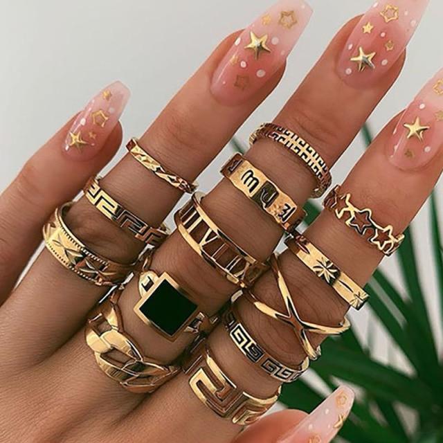 

ZHINI 9 шт./компл. золотое кольцо Bohomia для женщин, винтажное регулируемое кольцо в форме змеи, готическое ювелирное украшение, подарок, женские кольца