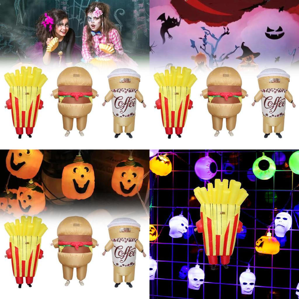 Unique Inflatable Costume With Cartoon Beverage And Food Design Perfect For Party Fun And Gift Giving