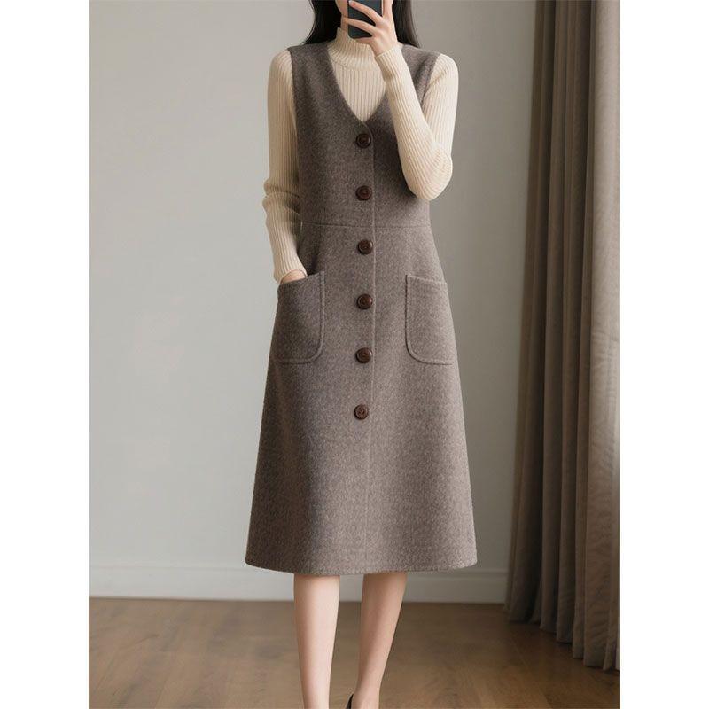 

French Retro Elegant Slimming Sleeveless Vest Dress for Women - 2026 Spring/Autumn Collection XL (116-125 jin)