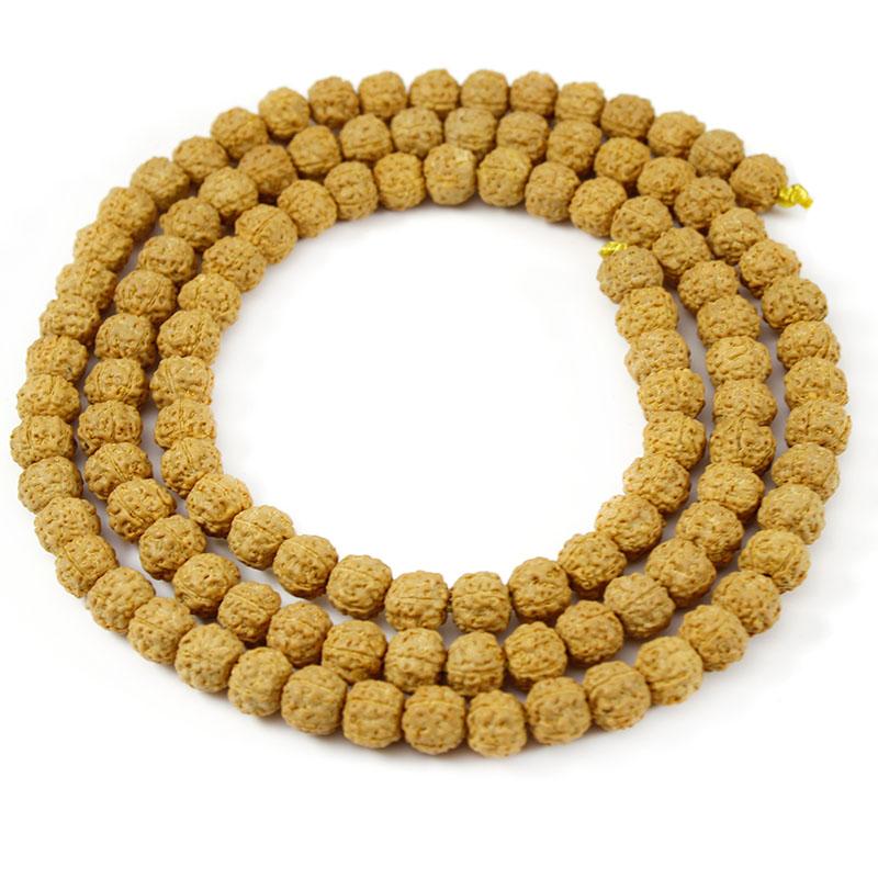 Naturalna Mala Rudraksha 108 Koralików 6 8 10 12 mm Koraliki Buddyjskie do Modlitwy Medytacji do Tworzenia Naszyjników Bransoletek Biżuterii Akcesoria