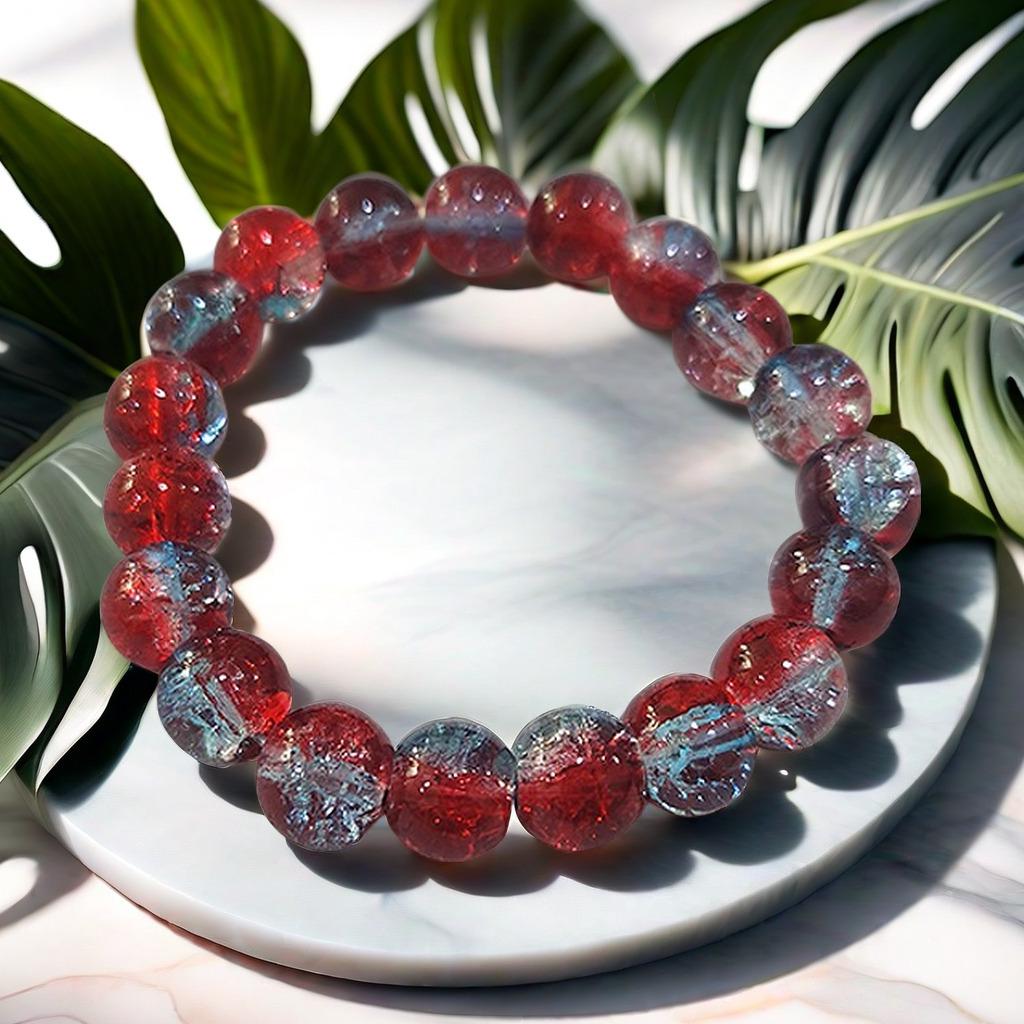 10mm Dopamine Jade Crushed Glass Bracelet: Women's Light Luxury Fidget Beaded Bracelet