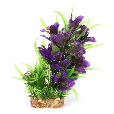 Aquarium Decoration Artificial Plastic Water Plants Grass for Fish Tank LandscapeG-267Q1 Purple