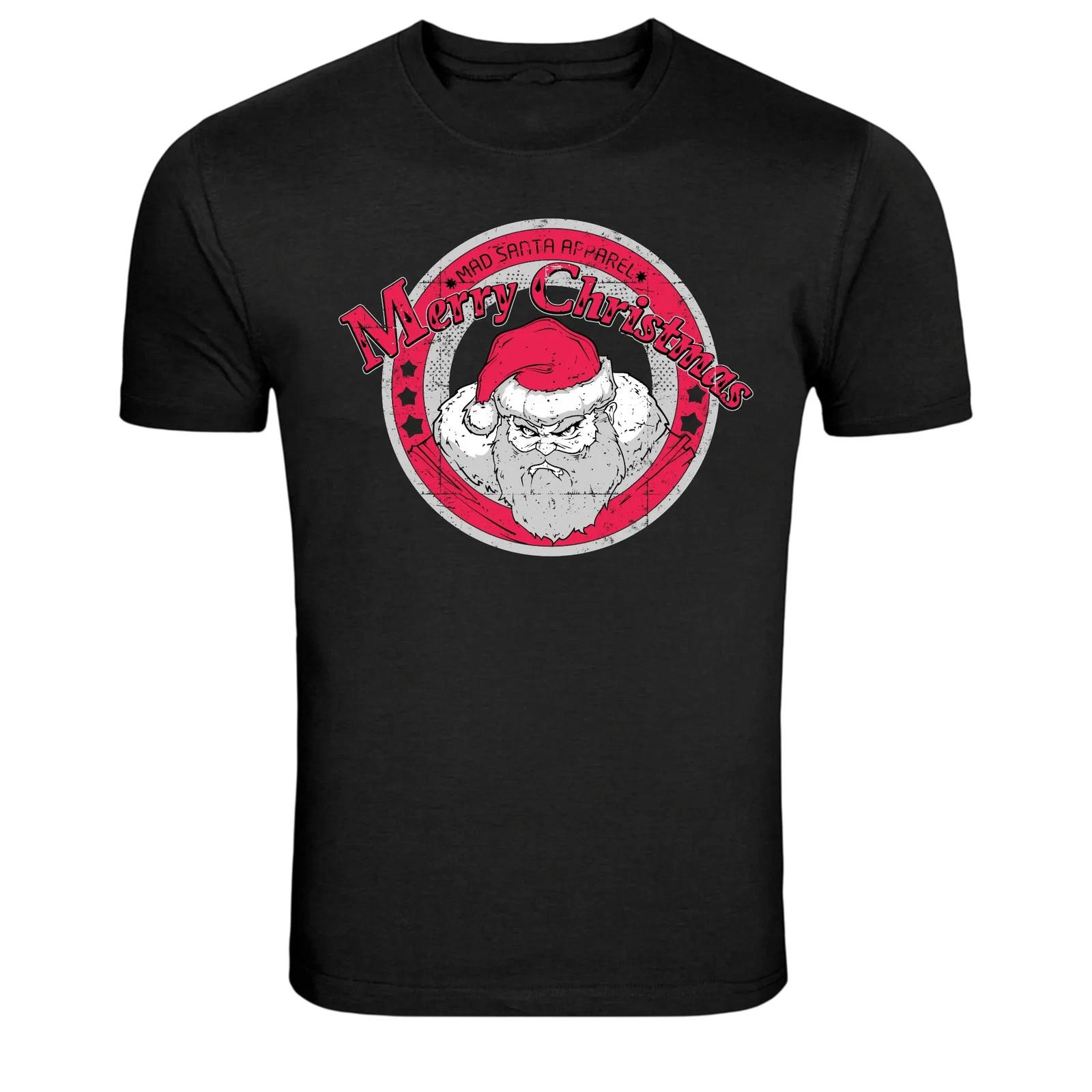 Mad Santa Merry Christmas Angry Santa Graphic T-Shirt M
