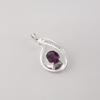 Amethyst Gemstone 925 Sterling Silver Jewelry Zircon Pendant 1.4" , Partywear Women's Pendant, Anniversary Gift For Her CZP-16-1