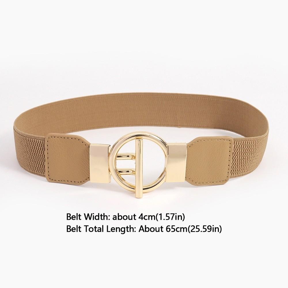 Exquisite Elastic Waistband Casual Round Buckle Waist Strap Waist Belts Women