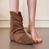 Ankle Boots Women Suede Flats Shoes Sexy Pointed Toe Boots 2025 Designer New Winter Dress Elegant Party Woman Zapatos
