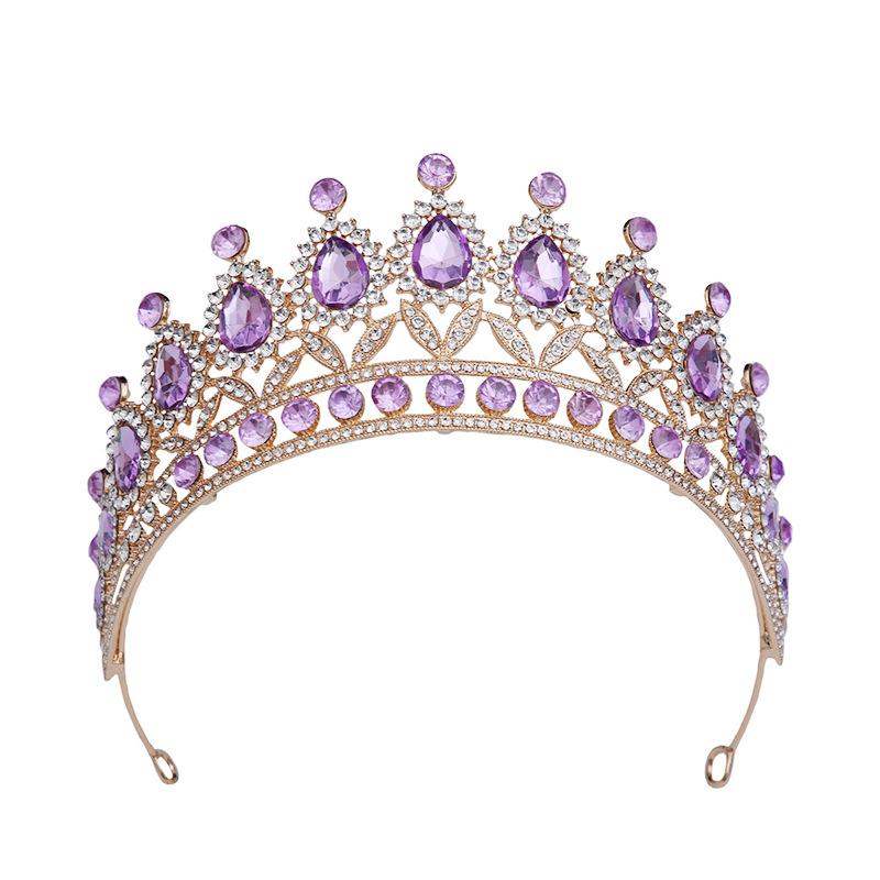 European Style Bridal Crown Accessories Tiara Wedding Dress Tiara Alloy Rhinestone Headband Queen Birthday Party Crown
