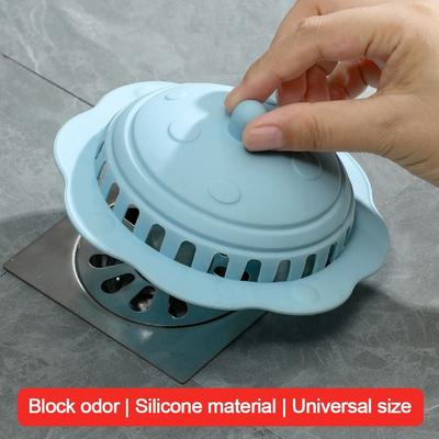 Silicone Sewer Outfall Drain Filter Round Shape Anti-blocking Floor Drain Mesh Cover Hair Clean Up Sink Strainer Filter