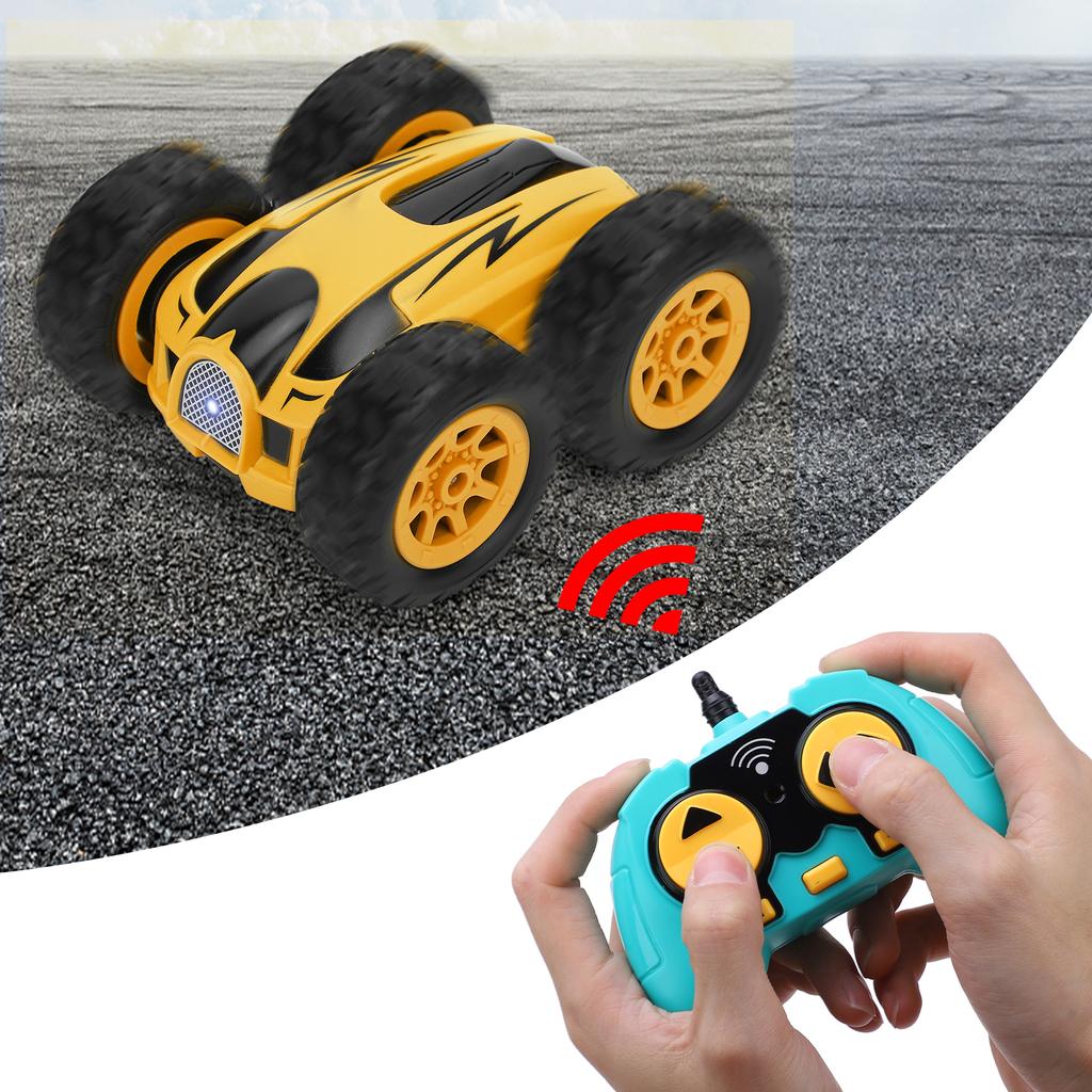 Stunt 2.4G High Speed TwoSided 360 Degree Rotate Wireless RC Car Fourwheel Drive(yellow )