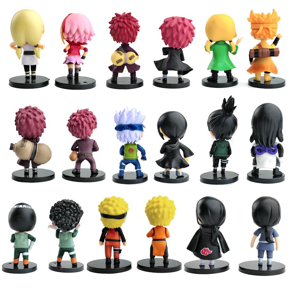 12pcs/set Anime Figure Naruto Shippuden Hinata Sasuke Itachi Kakashi Gaara Action Figure Q Version PVC Figures ToysGift