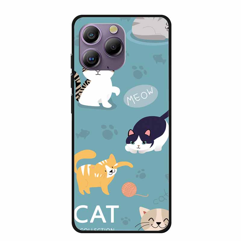 Copertura Morbida Spazio per Custodia Blackview A96 Fiore TPU Gatto Custodie in Silicone per BlackviewA96 Cover Shell Amorevole Antiurto