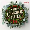Vintage Metal Christmas Sign Round Iron Decor Holly Berries Kitchen Garden Home